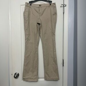Old Navy Beige Mid-Rise Boot-Cut Pants